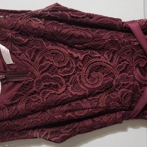 Dressystar S dark burgundy lace dress